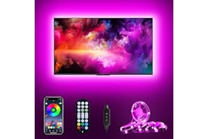 Daymeet TV LED Backlight, 9.8ft for TV Behind 32-60 inch TV Led Lights for TV/Monitor Backlight, RGB TV Led Light Strip, USB Powered Led TV Light with Remote, Music Sync Bluetooth APP Control