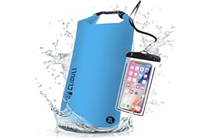 Cliduli Waterproof Dry Bag,Roll Top Blue Small Waterproof Backpack 2L/5L/10L/20L/30L/40L Floating Lightweight Bags for Kayaking, Boating, Fishing, Swimming Camping with Waterproof Phone Case