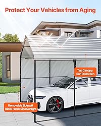 VEVOR Heavy Duty Metal Carport, 10' x 15' Outdoor