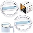 40 OZ Tumbler Lid Replacement Fit for Stanley Cup, 2 Pack Clear Replacement Lids Fit for Stanley Travel Tumbler, Spill Proof Tumbler Covers for Stanley Cup Accessories (Clear - Blue)