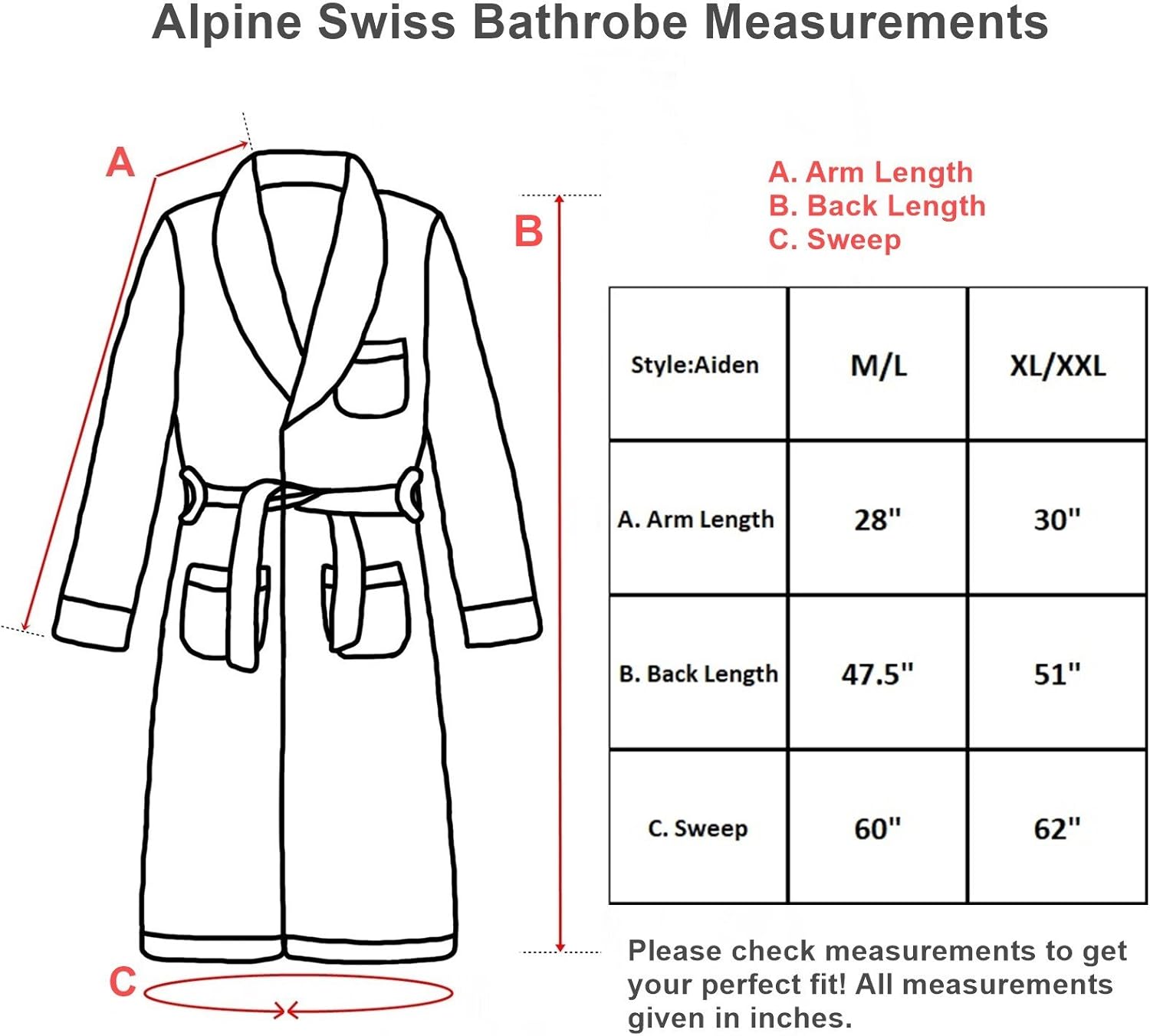Alpine Swiss Aiden Mens Cotton Terry Cloth Bathrobe Shawl Collar Velour Spa Robe at  Men’s Clothing store