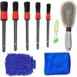 KITBEST 9 Pcs Car Detailing Brush Set Auto Cleaning tool Kit, Including Auto Detail Brush, Wheel & Tire Brush, Multifunction 