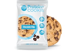 321GLŌ 321glo Protein+ Cookies | High Protein, Soft Baked Cookie with Collagen | 15g Protein | On the Go Snack for Men, Women, & Kids | 12 Pack (Chocolate Chip)