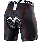 NICEWIN Mens 4D Padded Bike Shorts Anti-slip Leg Cycling Underwear Wide WaistBand Biking Bicycle Motorcycle Underpants
