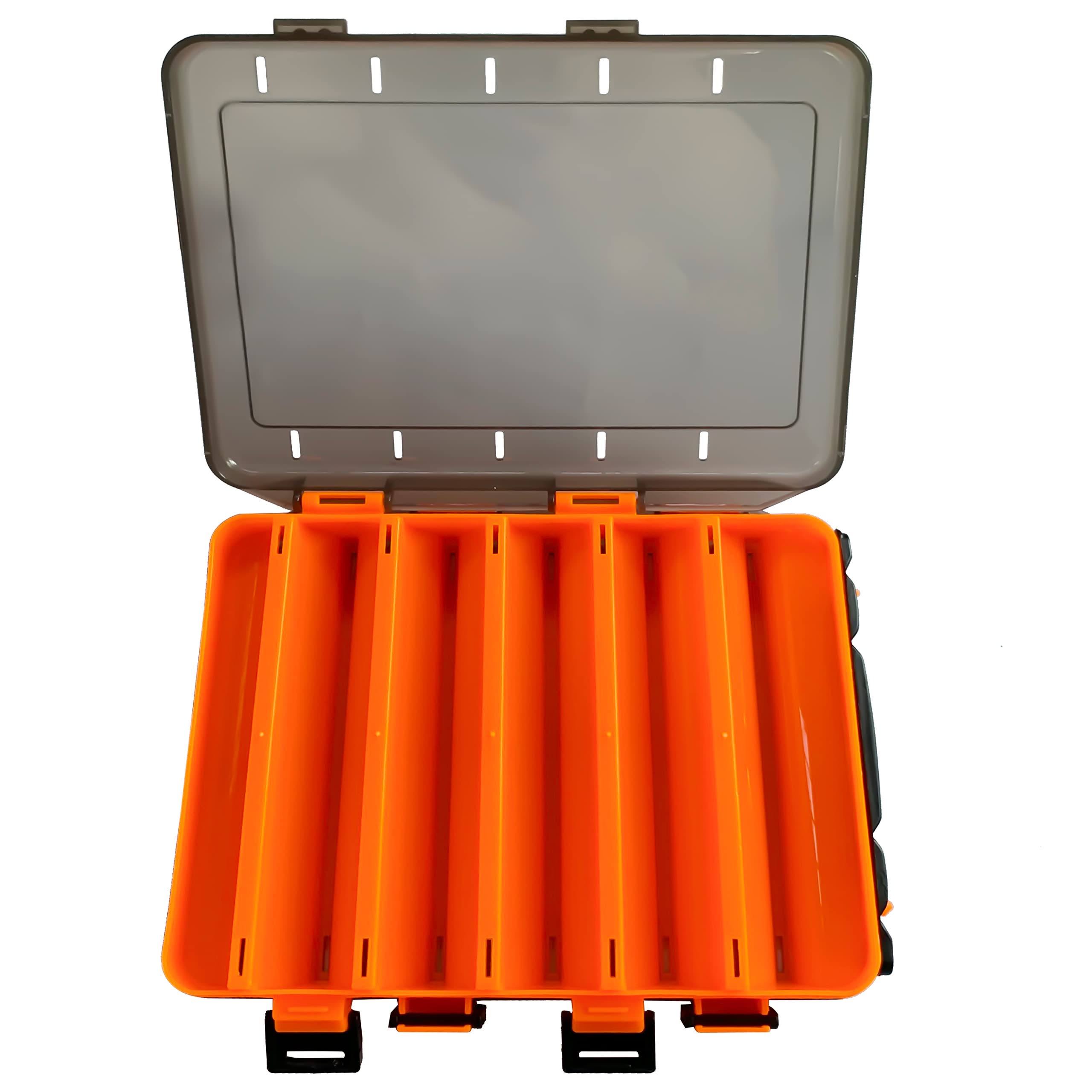 NewShot Fishing Tackle Box, Double Sided Lure Bait Beads Hook Storage Trays, Organizer Case Containers, for Vest Casting Fly Fishing Accessories (M- Orange 20 * 17 * 4.7cm)