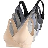 SUIEK 4 Pack Nursing Sleep Bra Maternity Bralette Cotton Breastfeeding Bras