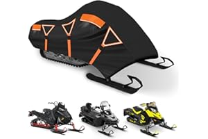 SAPUBK Waterproof Trailerable Snowmobile Cover 600D，Snowmobile Accessories with Buckles for Snow Wind Dust Rain Protection & Storage 145in