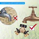 Zocipro 2 Way Hose Splitter Brass 3/4 Inch Y Valve Garden Connector view 5