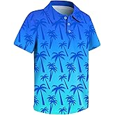Boys Polo Shirts Hawaiian Golf Collared for Kids Boys Short Sleeve School Uniform Youth Performance Tops 5-14 Years