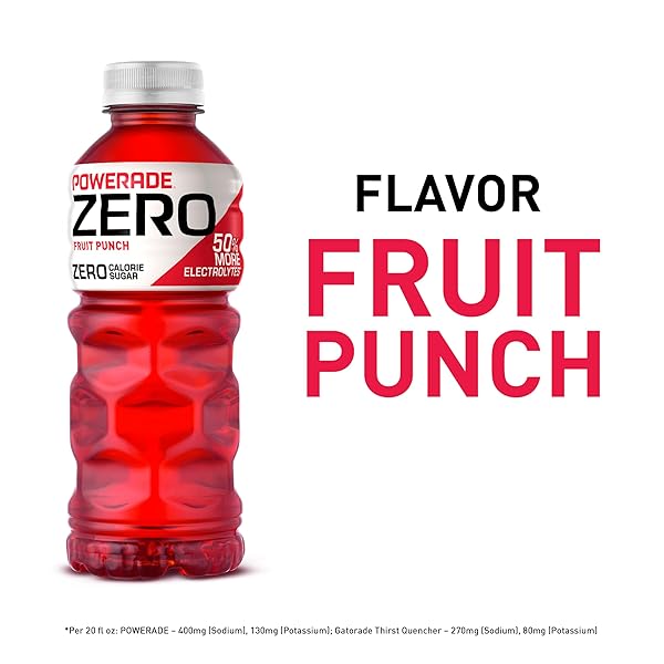 POWERADE ZERO FRUIT PUNCH, 20 FL OZ, 8 PACK