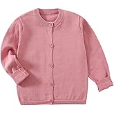 ElecMotive Girls' Cardigans Sweater School Uniforms Cotton Long Sleeve Lightweight Outerwear