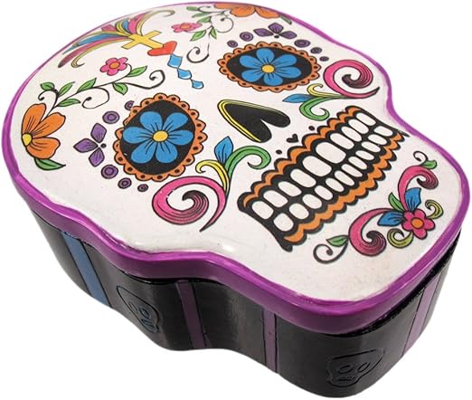 Del día de los muertos calavera Caja Joyero con bolsillos de joyería: Amazon.es: Hogar