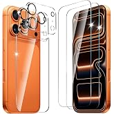 CHRINECY 2+1+2 Pack Screen Protector for iPhone 17 Pro Max | 2 Front, 1 Back and 2 Camera Lens Protectors, 9H Hardness, HD Clarity, Anti-Scratch, Case Friendly