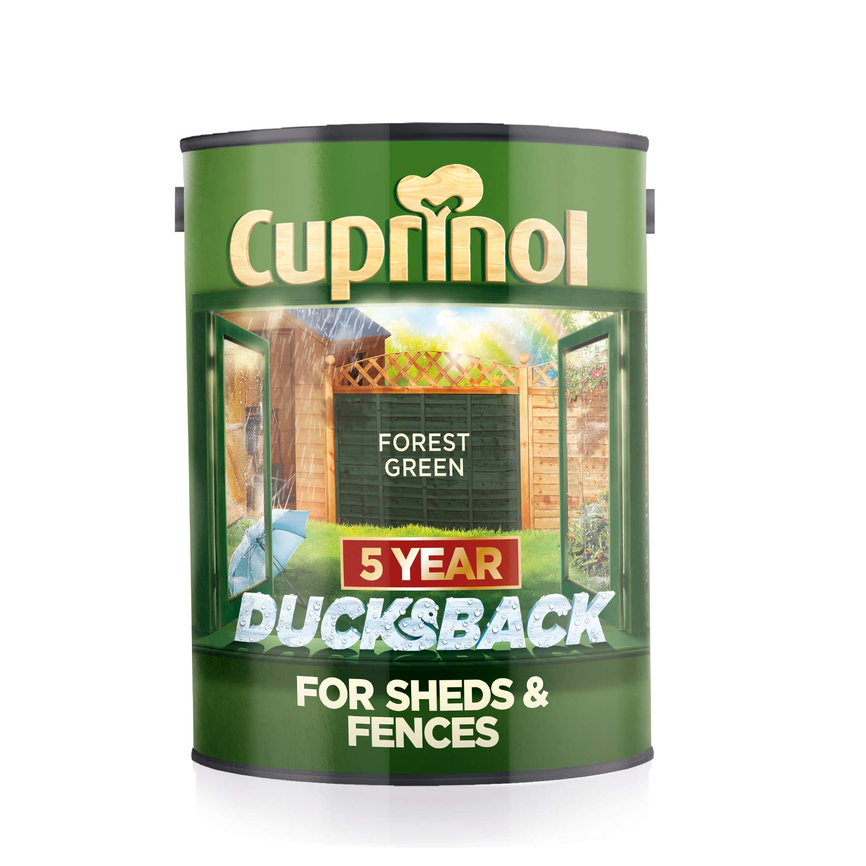 Cuprinol Ducksback 5 Year Waterproof for Sheds and Fences, 5 L Forest