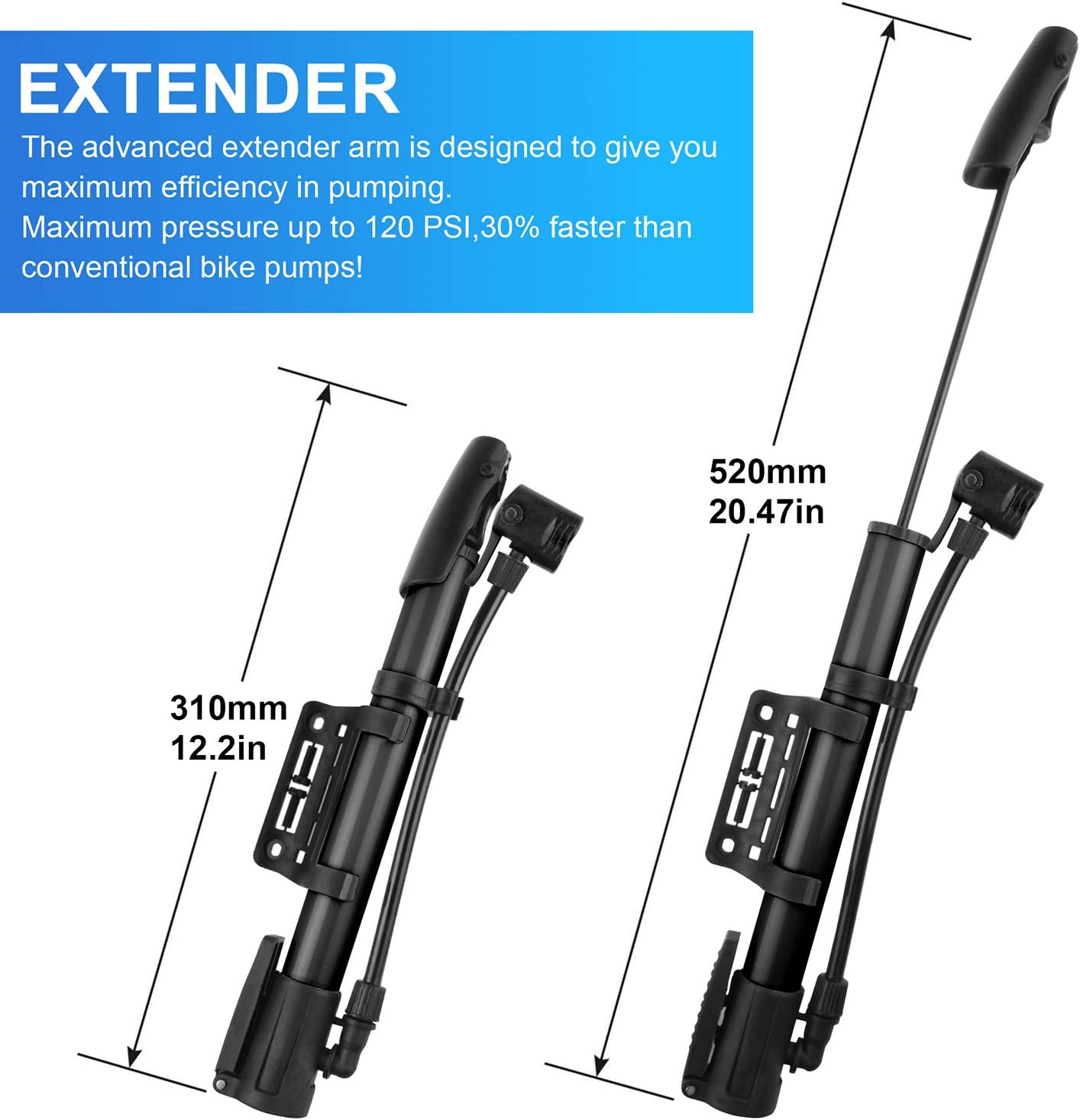 Bicycle Pump, Bike Pump, Mini Portable Aluminum Alloy Bike Tire Pump Kit for Mountain Bike, Swimming Ring, Balloon, Yoga Ball, Basketball, All Kinds of Sport Balls, and Other Inflatables Air Toy Pump(Black) : Sports & Outdoors