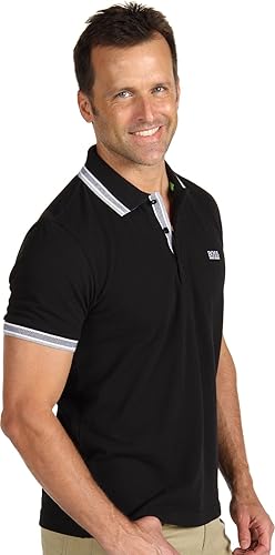 BOSS Green Men's Paddy Polo Shirt, Black, L in Oman Whizz Polos