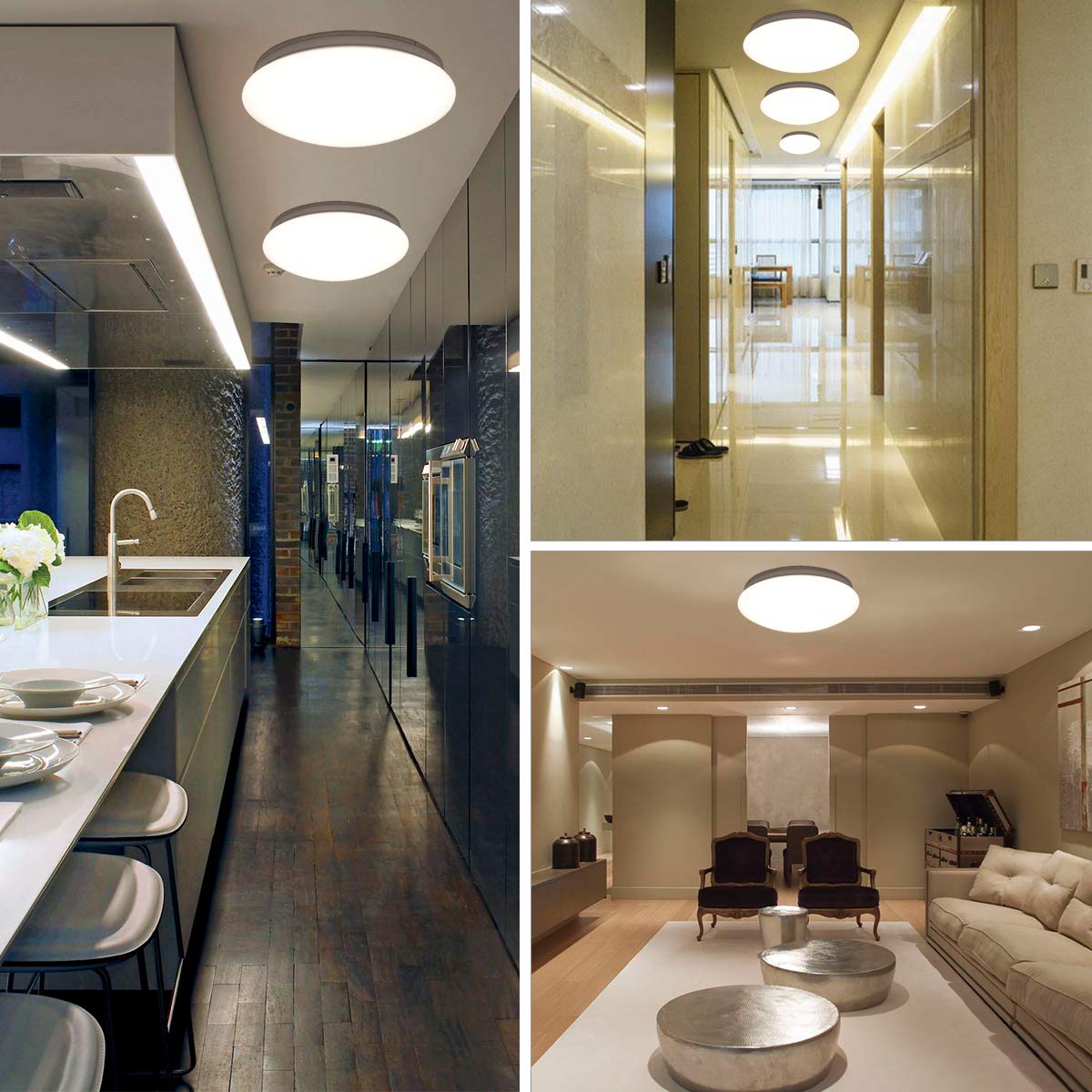 10 inch Led Ceiling Light Fixture 4000K Cool White Lighting,100W Equivalent,1200 LM,Mushroom Shape,12W Flush Mount Led Ceiling Lights for Home, Foyers, Restroom, Closet, Attic, Basement, Garage