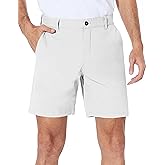 PULI Men's Golf Shorts Dress Flat Front Hybrid 7 Inch Stretch Lightweight Quick Dry Chino Casual with Pockets