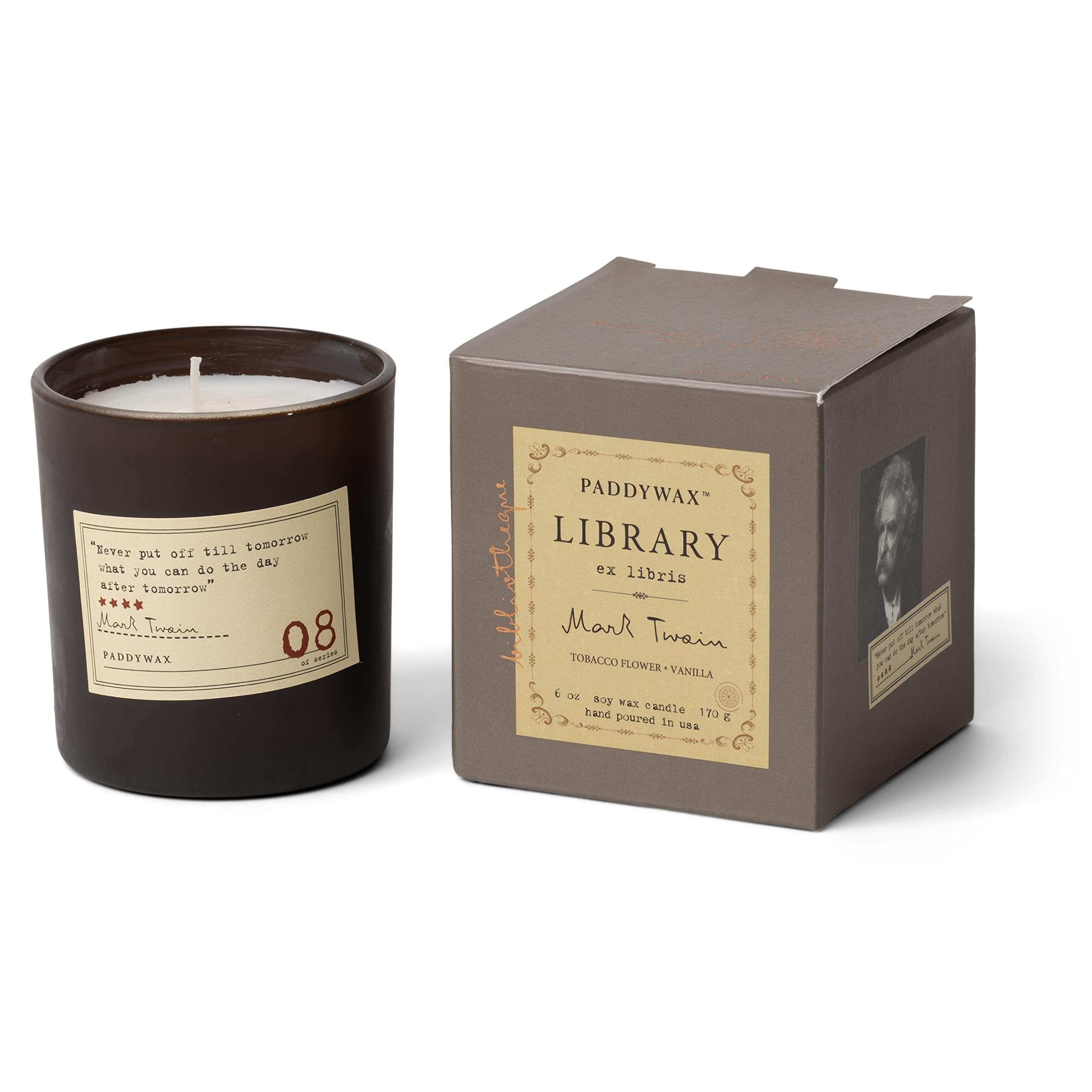 Paddywax Scented Candle, Soy Wax, Mark Twain, 6.5 oz