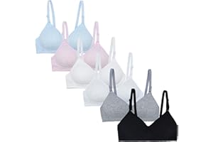 VeaRin 6 Pack Wireless Padded Starter Bras for Teens Girls