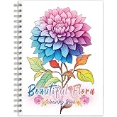 Tlenpo Coloring Books for Adults, 50 Spiral Single-Sided Flower Designs | Adult Coloring Books for Women, Thick Paper Non-Bleed, A Relaxation And Stress Relief Gift For Women