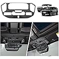 Car Roof Reading Light Panel Carbon Fiber Sticker Compatible with Hummer EV 2024+,Car Interior Reading Plate Light Control Panel Trim Cover,Roof Ceiling Interior Trim
