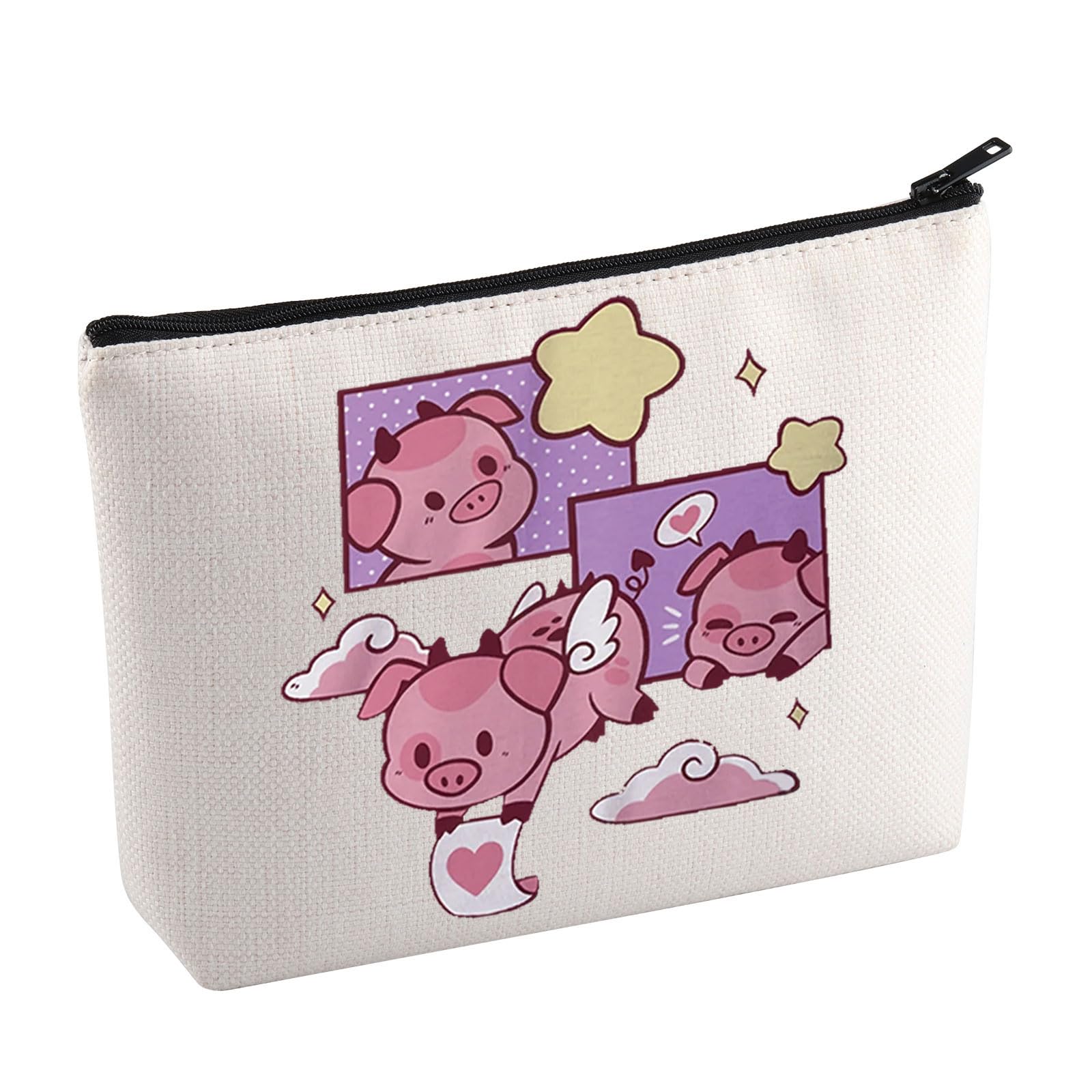 Hazbin Hotel Cartoon Merchandise Cosmetic Bag Fat Nugget Valentine Makeup Bag Fat Nugget Lovers Gift Angel Dust's Pet Gift (Fly Pig)