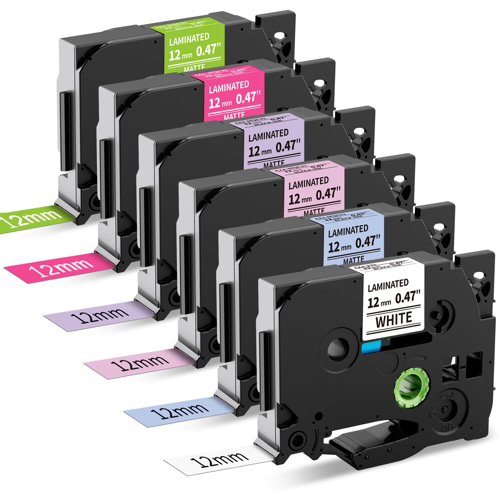 MarkField 6X Compatible Label Tape Replacement for Brother Ptouch TZ TZe-231 12mm x 8m 0.47 Laminated Pastel Tape Cassette, Work for Label Maker PT-H105 H108 H100LB/R 1000 1080 D200 D400 E110