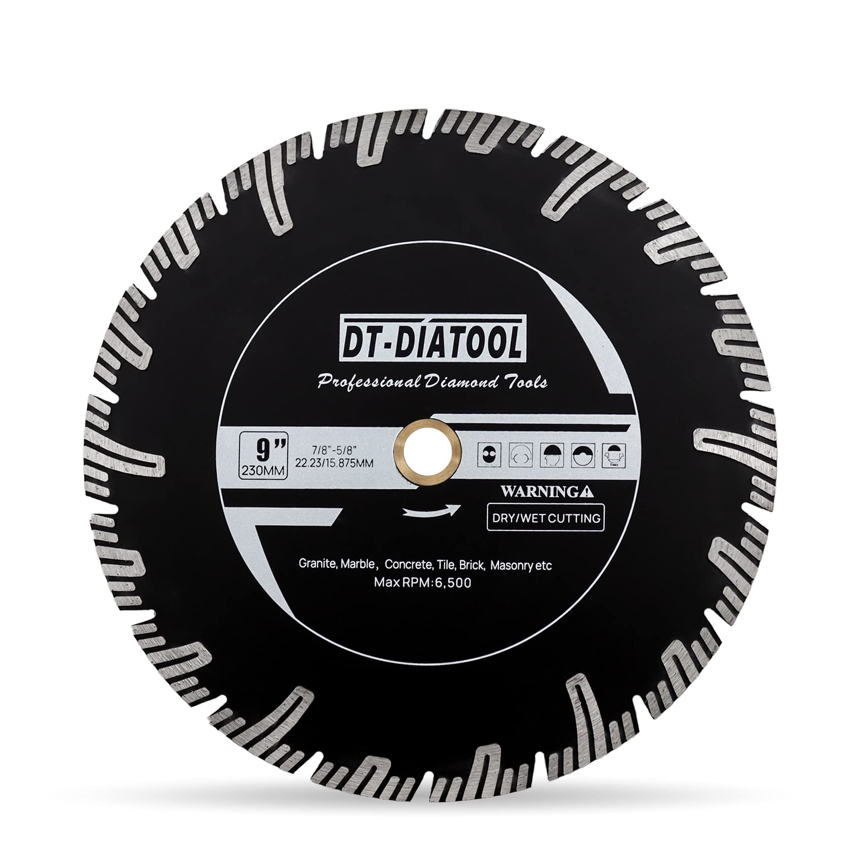 DT-DIATOOL Diamond Granite Disc 230mm Cutting Disc for Granite Marble Artificial Stone Concrete Brick Masonry, Bore 22.23mm