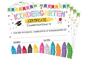 Yisong 35 Pieces Kindergarten Diploma Colorful Kindergarten Graduation Award Certificate Preschool 2025 Classroom Activities Certificate for Kids Students Teachers, 8.5 x 11 in(Elegant Style)