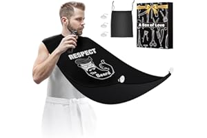 LONGESISM Beard Bib Shaving Apron, Mens Gift for Husband Dad, Stocking Stuffers Christmas Birthday Gifts for Men Boyfriend Him (Respect)