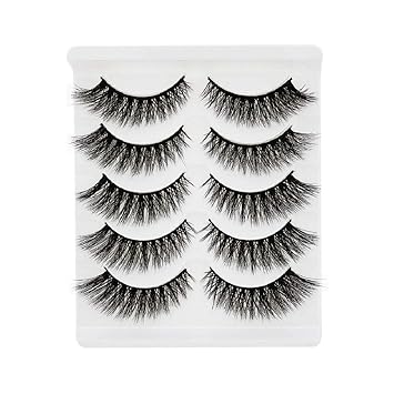 Angelie Eyelashes 5 pairs of popular Bonjour false eyelashes, reusable handmade false eyelashes, suitable for natural makeup, daily makeup eyelash extension