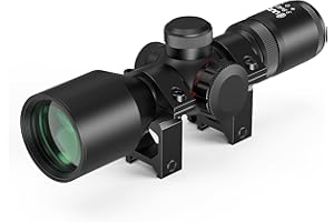 UUQ 3-9x40 Compact Rifle Scope Red/Green Illuminated Reticle, Parallax Correction & Fast Focus | Lightweight & Water-Resistant | Fits 11/20mm Rails