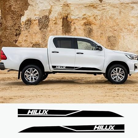 Amazon Hxkgsmg カーファッションデカールステッカーカバーキズ ために Toyota トヨタハイラックスrevoビーゴ 車のドアのサイドステッカー 自動デカールスポーツスタイリング車のステッカー Matt Gold ステッカー デカール 車 バイク