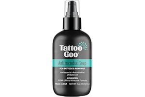 Tattoo Goo Cleansing Soap, 3 oz, For Piercing & Tattoo Aftercare, Hydrates and Cleans Dirt, pH Balanced Soap, Leaves No Residue, No Fragrance, Alcohol, Laonin or Petroleum Jelly