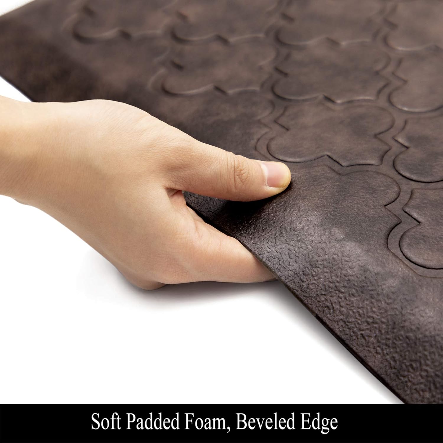 HEBE Oversized Anti Fatigue Comfort Mats for Kitchen Floor Standing Desk Non Slip Thick Cushioned Kitchen Floor Mats Runner Waterproof Kitchen Rugs Heavy Duty Comfort Standing Mats,20"x60",Brown: Kitchen & Dining