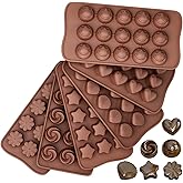 SWINGTEK 6 PCS Silicone Chocolate Mould Different Shapes Melts Moulds Silicone Baking Mold Non-Stick Moulds Gift for Making C