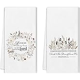 Noaleviax Christian Kitchen Towels Set - Set of 2, Christian Religious Gifts for Women, Inspirational Farmhouse Floral Bible Verse Towels Dishcloth for Bathroom Kitchen Decor, 16x24