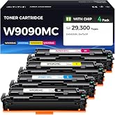 W9090MC Toner Cartridges 4-Pack Compatible with HP E45028 E47528 Printer | Replacement for HP W9091MC W9093MC W9092MC Set for Color LaserJet Managed E45028dn MFP E47528f | Black Cyan Magenta Yellow