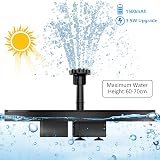AISITIN 3.5W Solar Fountain Pump with 1500mAh Battery Backup Circle view 2