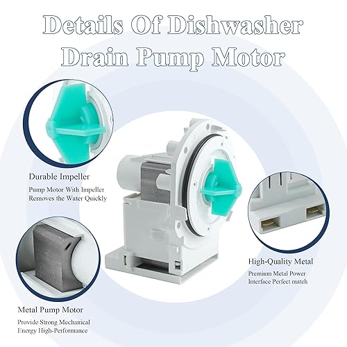 A00126401 Dishwasher Drain Pump Replacement - Compatible With Multiple Models 120V 35W