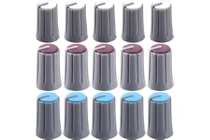 CustomyLife 15pcs 6mm D Type Potentiometer, Plastic Guitar Volume Tone Rotary Control Knob, Bass Replacement for Encoder Electric Guitar Speaker Mixer Board White Brown Blue