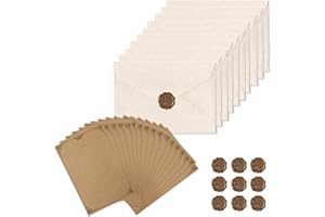 Envelopes for Invitations with Stickers，10 Envelop，18 Pieces Letter Paper，10 Pieces Stickers for Office, Checks, Letter Maili