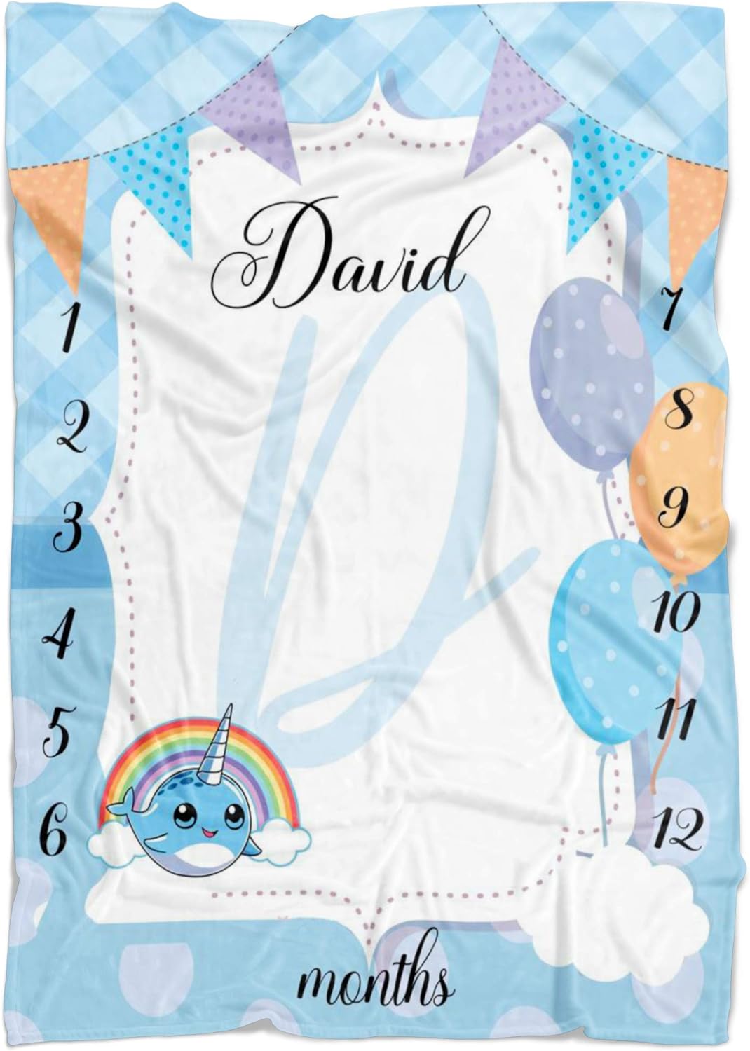 personalized rainbow baby blanket
