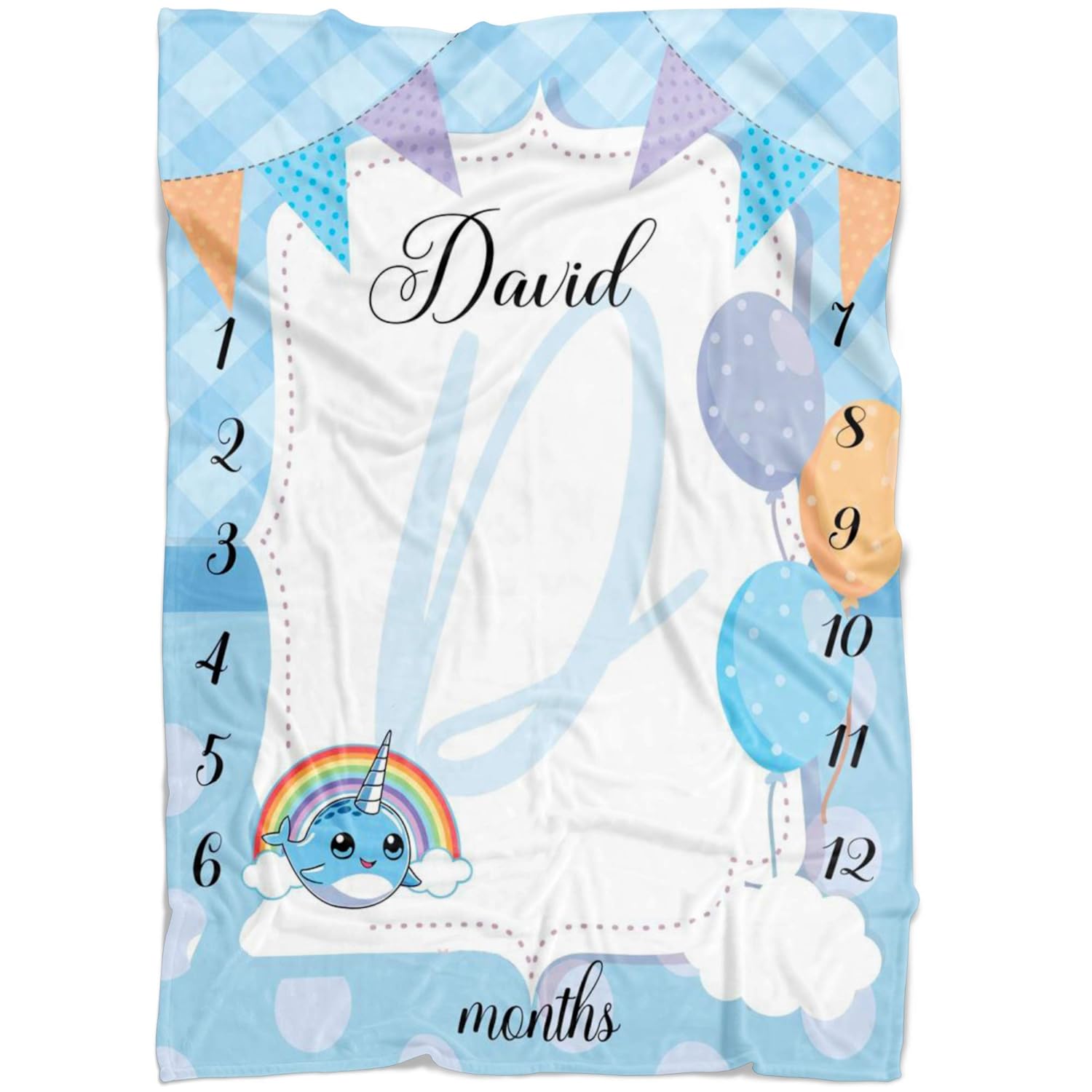 personalized rainbow baby blanket