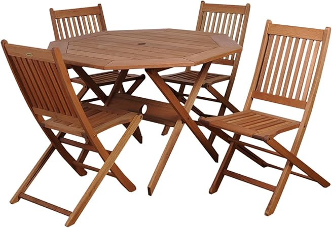 Amazon Com Amazonia Chaise 5 Piece Patio Octagon Dining Table Set