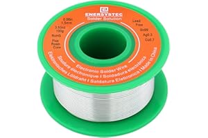 E ENERSYSTEC Solder Wire Lead-Free Electronics Alloy Rosin Core No Clearn 1.5mm 100g, Electronic Soldering Wire Flow Well Sn99 Ag0.3 Cu0.7 Electrical Soldering No Lead Unlead Thick Solder Large