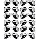 OWL 12 Pack Aviator Sunglasses Mirrored Lens, Womens Mens Wholesale Eyewear with Black, Silver, Gold Frames