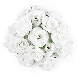 Kesoto 50pcs Mini White Roses Artificial Flowers