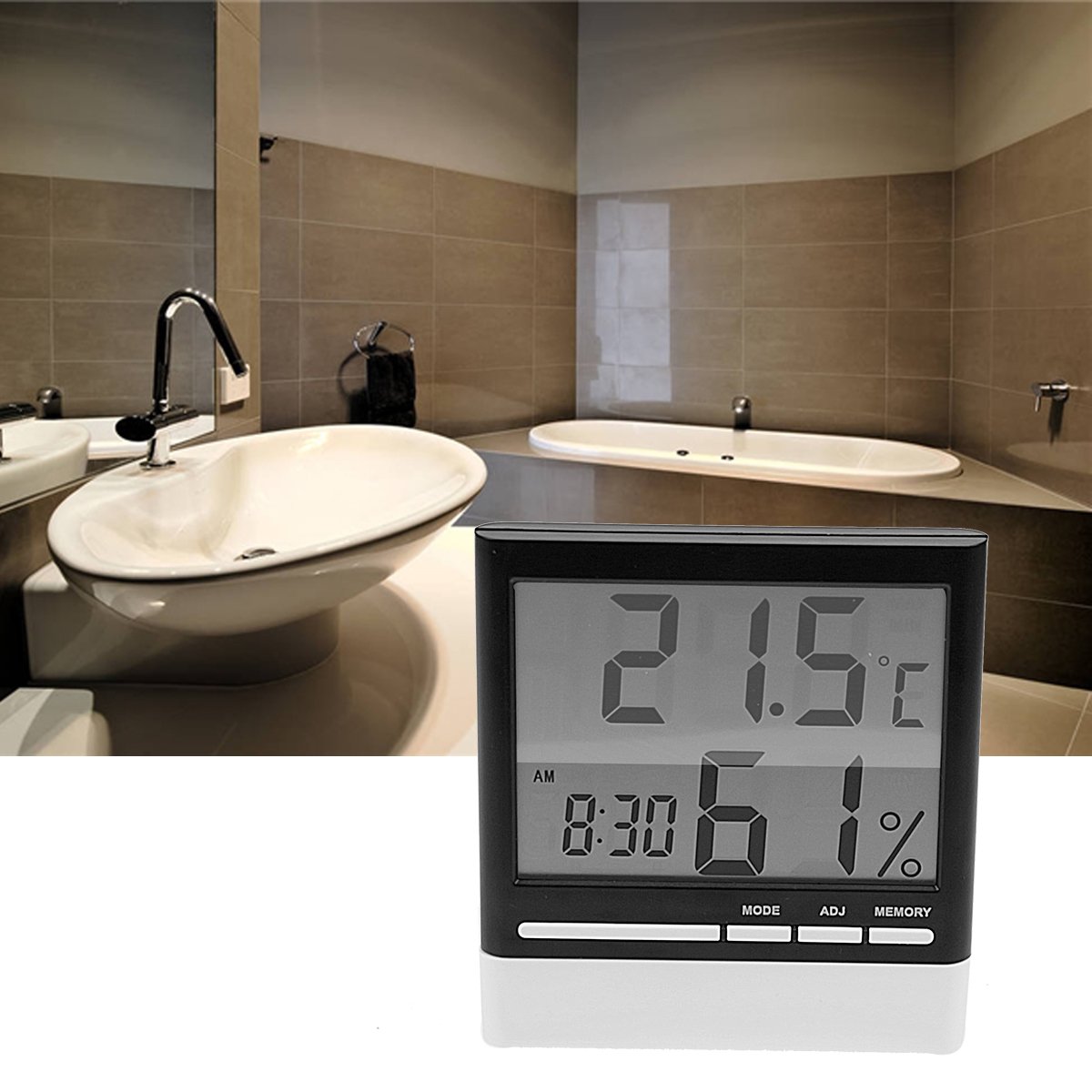 ALLESCOOL Innen Thermometer Hygrometer, Digitales Thermo-Hygrometer mit Großer LCD Bildschirm für Hause, Lager, Büro, Autos und Weinkeller